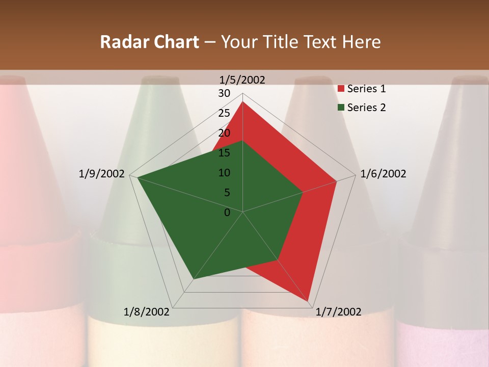 A Row Of Crayons With A Brown Background PowerPoint Template