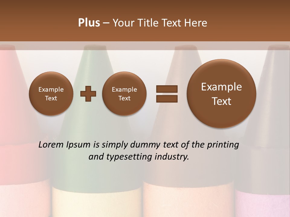 A Row Of Crayons With A Brown Background PowerPoint Template