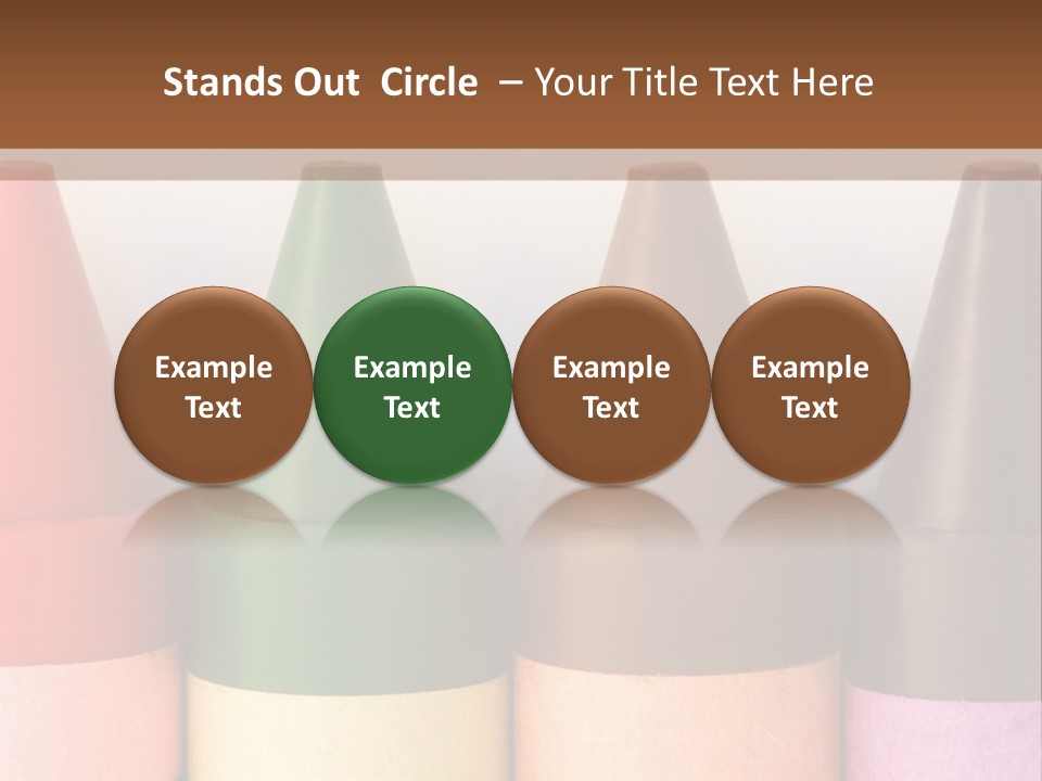 A Row Of Crayons With A Brown Background PowerPoint Template
