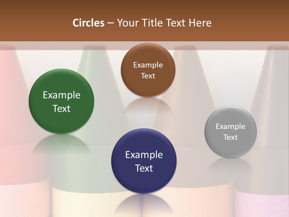A Row Of Crayons With A Brown Background PowerPoint Template