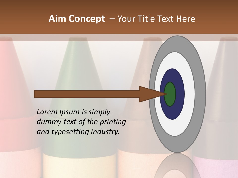 A Row Of Crayons With A Brown Background PowerPoint Template