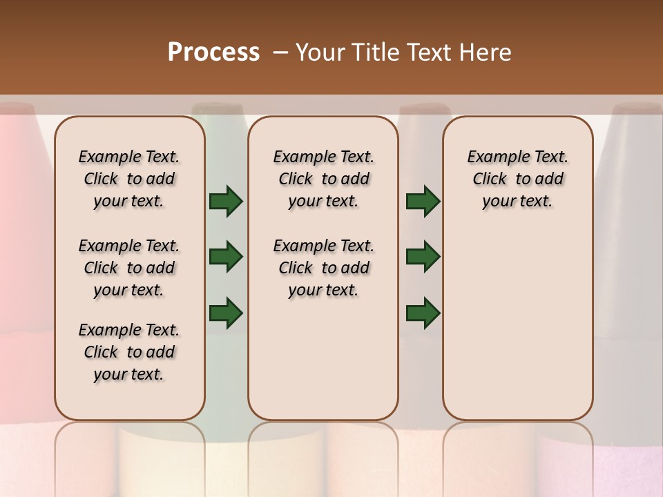 A Row Of Crayons With A Brown Background PowerPoint Template