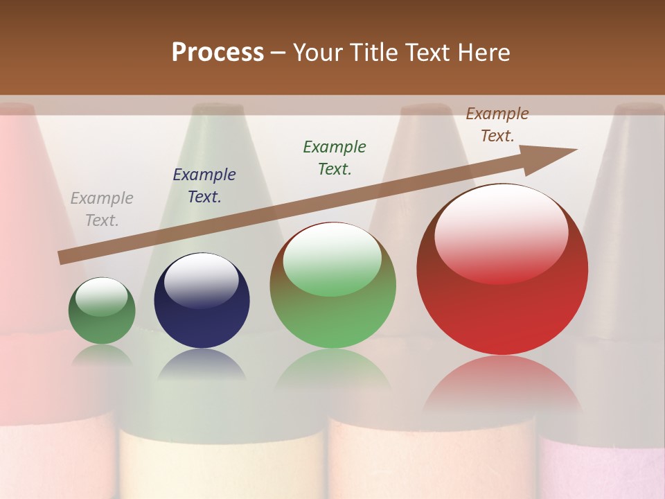 A Row Of Crayons With A Brown Background PowerPoint Template