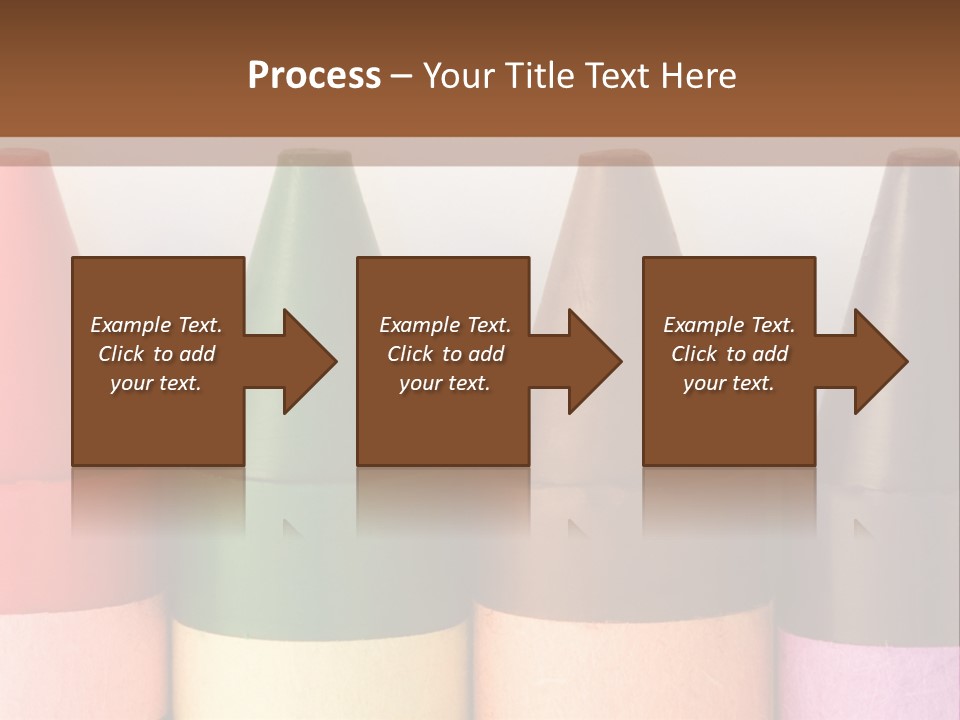 A Row Of Crayons With A Brown Background PowerPoint Template