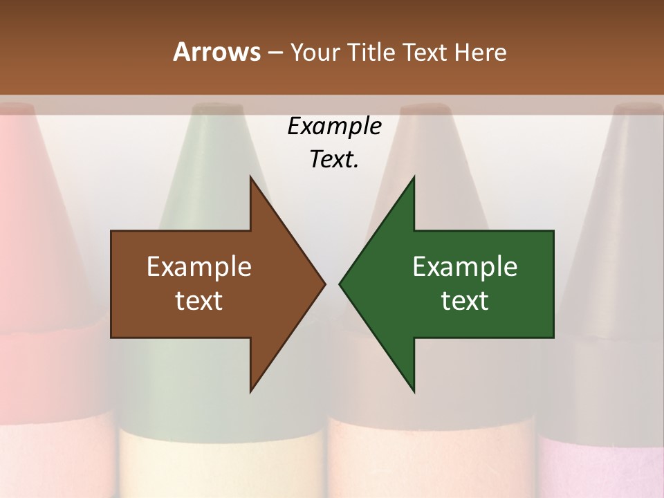 A Row Of Crayons With A Brown Background PowerPoint Template