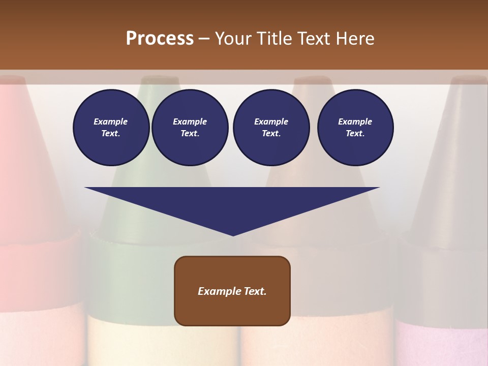 A Row Of Crayons With A Brown Background PowerPoint Template