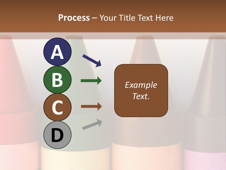 A Row Of Crayons With A Brown Background PowerPoint Template