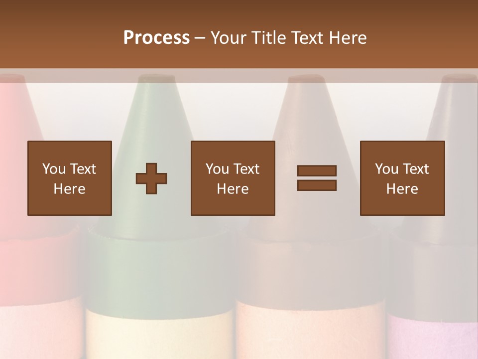 A Row Of Crayons With A Brown Background PowerPoint Template