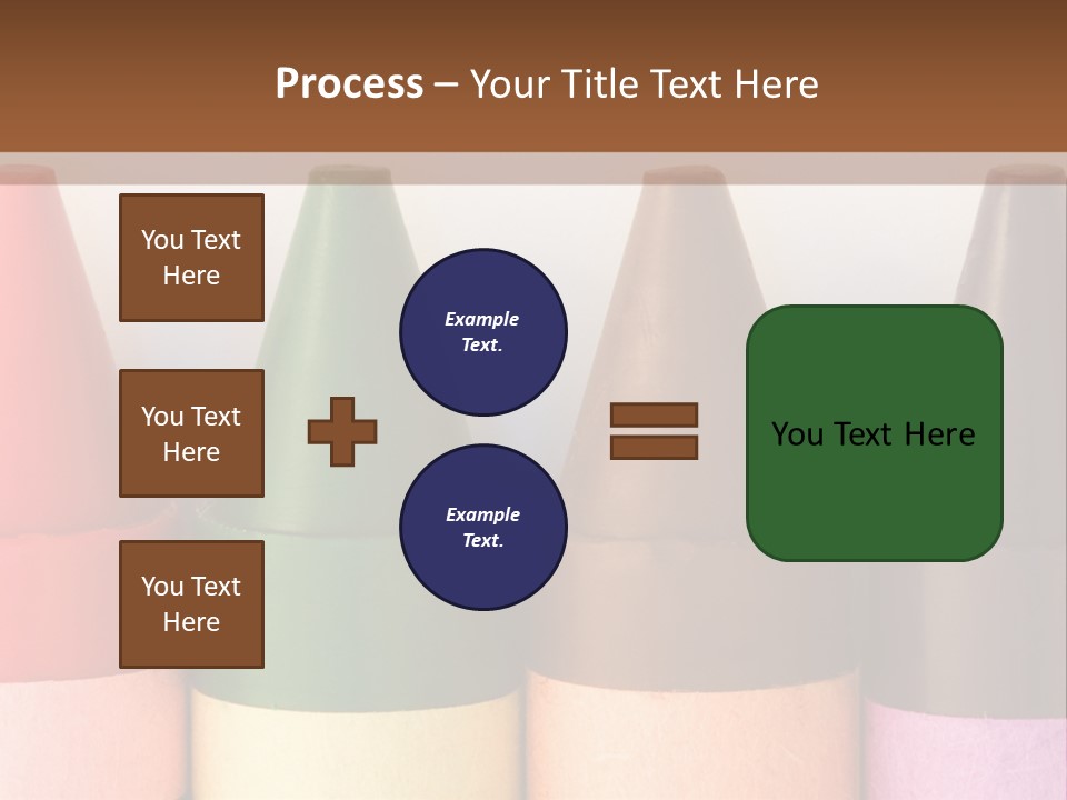 A Row Of Crayons With A Brown Background PowerPoint Template