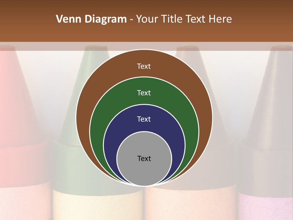 A Row Of Crayons With A Brown Background PowerPoint Template