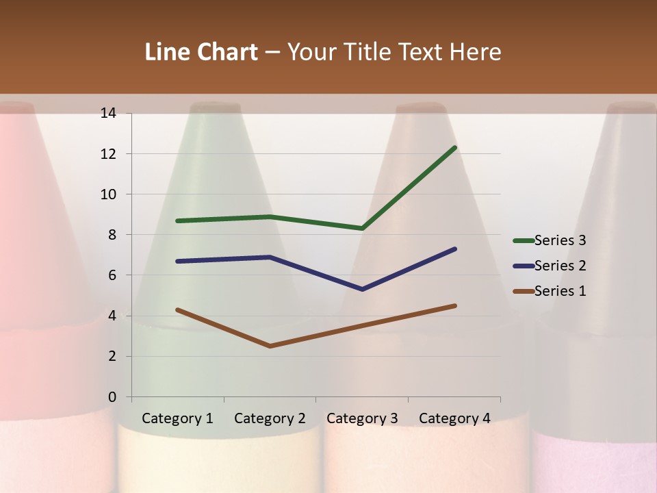 A Row Of Crayons With A Brown Background PowerPoint Template