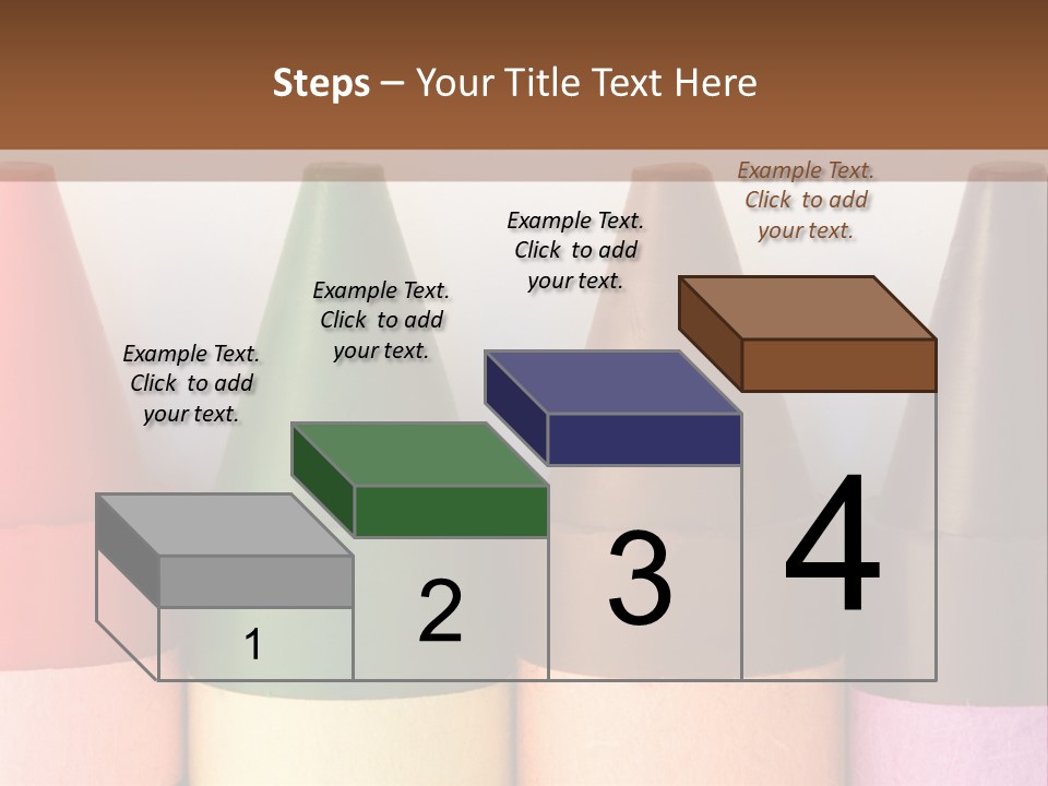A Row Of Crayons With A Brown Background PowerPoint Template