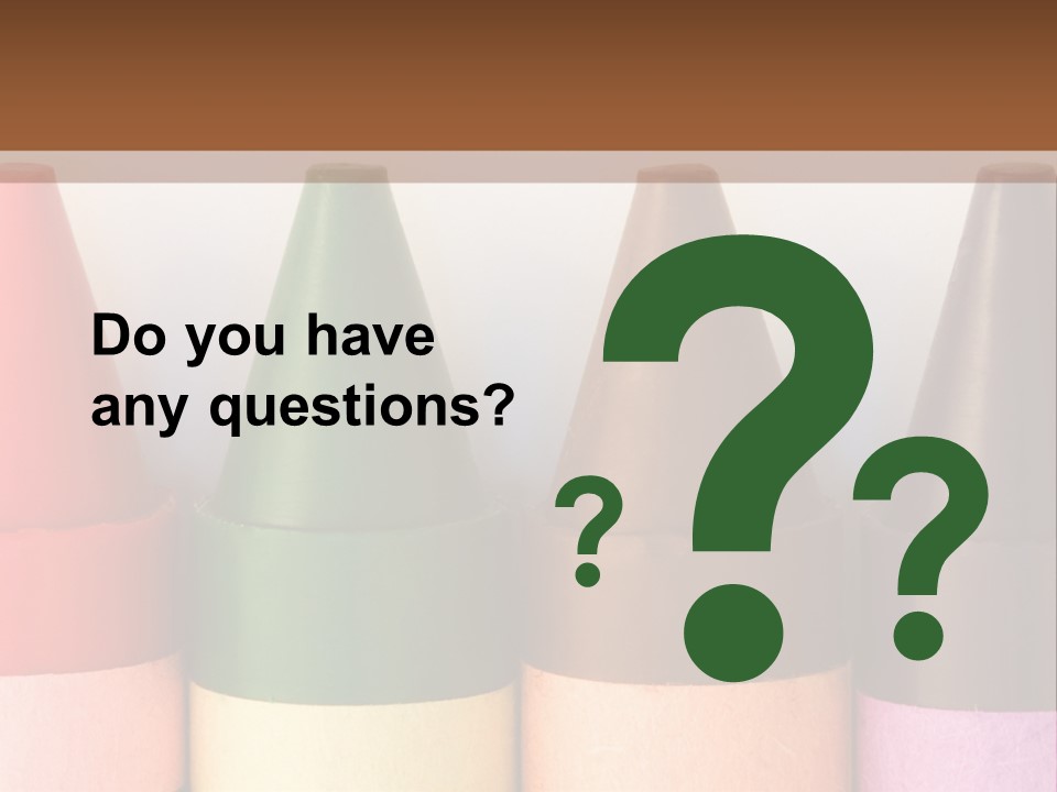 A Row Of Crayons With A Brown Background PowerPoint Template