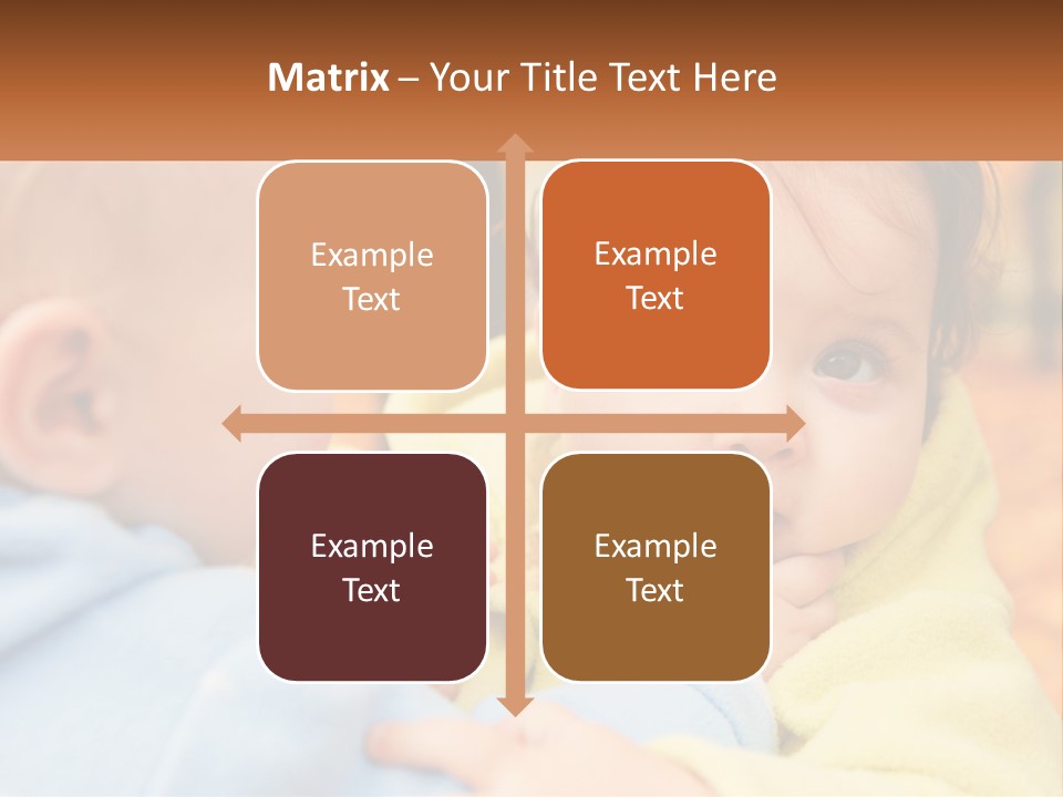A Baby With A Yellow Jacket Is Looking At Another Baby PowerPoint Template