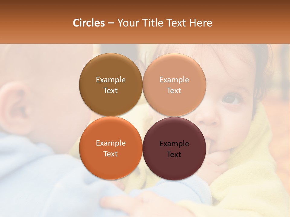 A Baby With A Yellow Jacket Is Looking At Another Baby PowerPoint Template