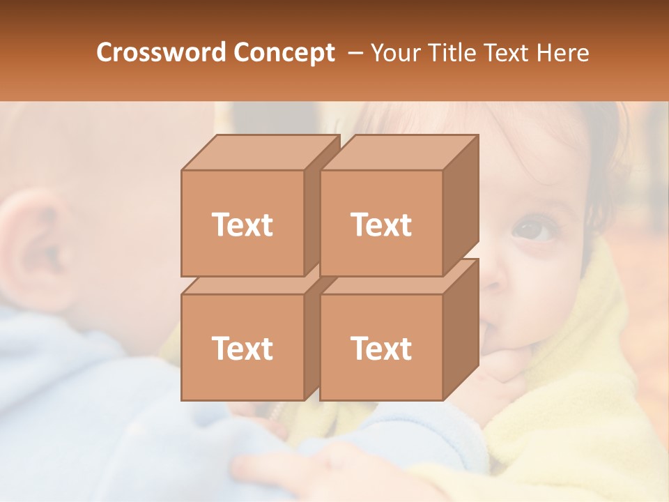 A Baby With A Yellow Jacket Is Looking At Another Baby PowerPoint Template