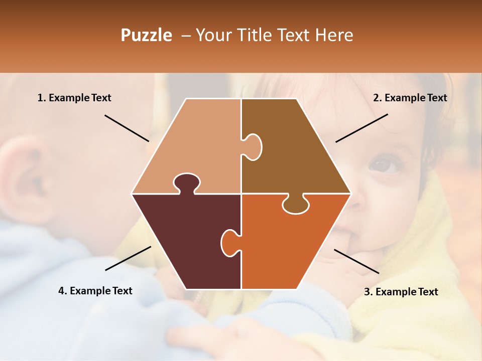 A Baby With A Yellow Jacket Is Looking At Another Baby PowerPoint Template