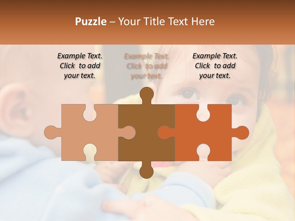 A Baby With A Yellow Jacket Is Looking At Another Baby PowerPoint Template