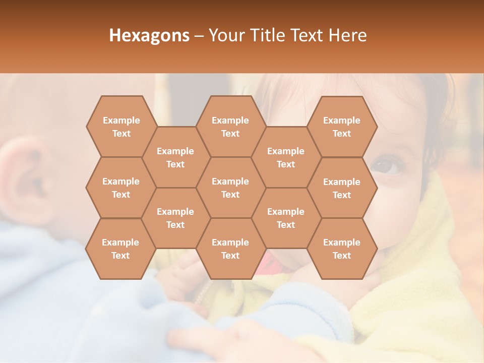 A Baby With A Yellow Jacket Is Looking At Another Baby PowerPoint Template