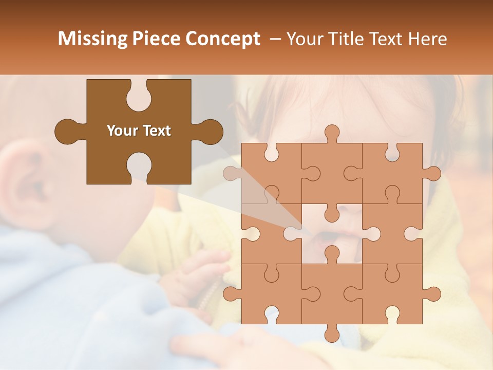 A Baby With A Yellow Jacket Is Looking At Another Baby PowerPoint Template
