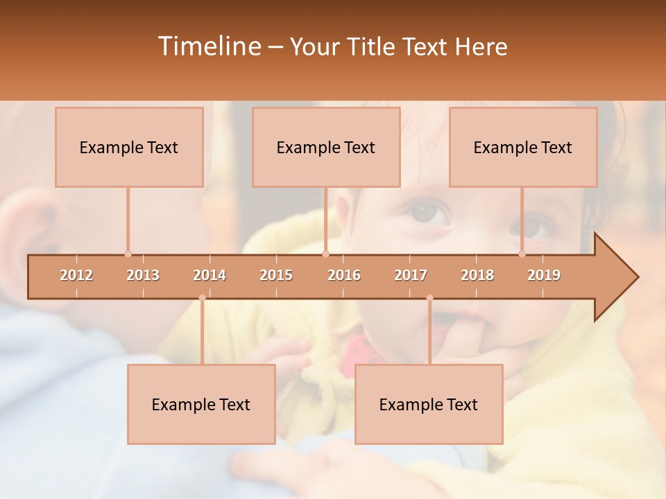 A Baby With A Yellow Jacket Is Looking At Another Baby PowerPoint Template