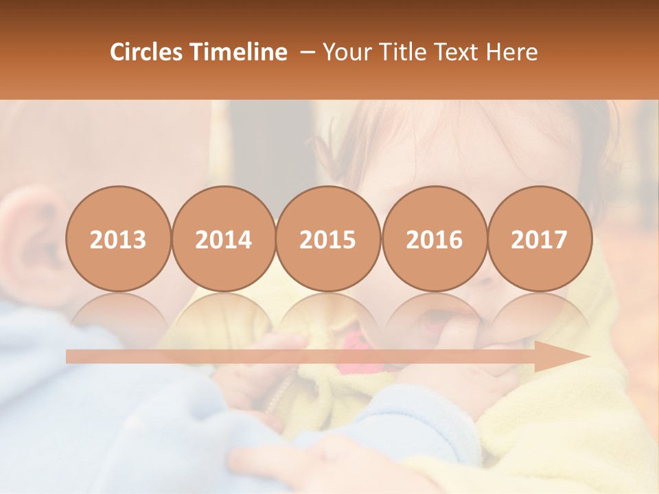 A Baby With A Yellow Jacket Is Looking At Another Baby PowerPoint Template