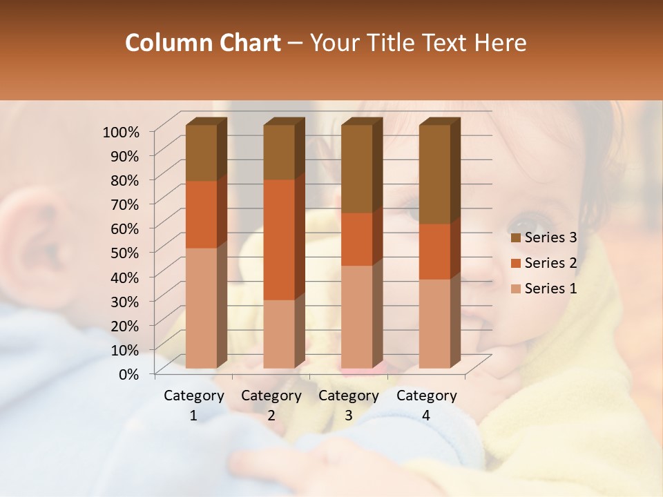 A Baby With A Yellow Jacket Is Looking At Another Baby PowerPoint Template