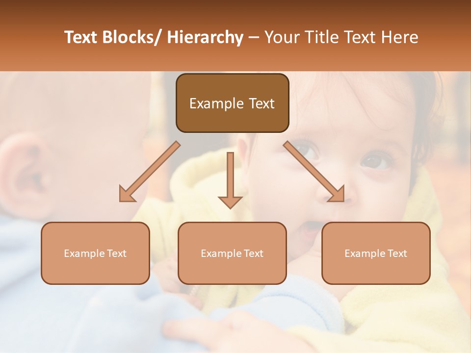 A Baby With A Yellow Jacket Is Looking At Another Baby PowerPoint Template