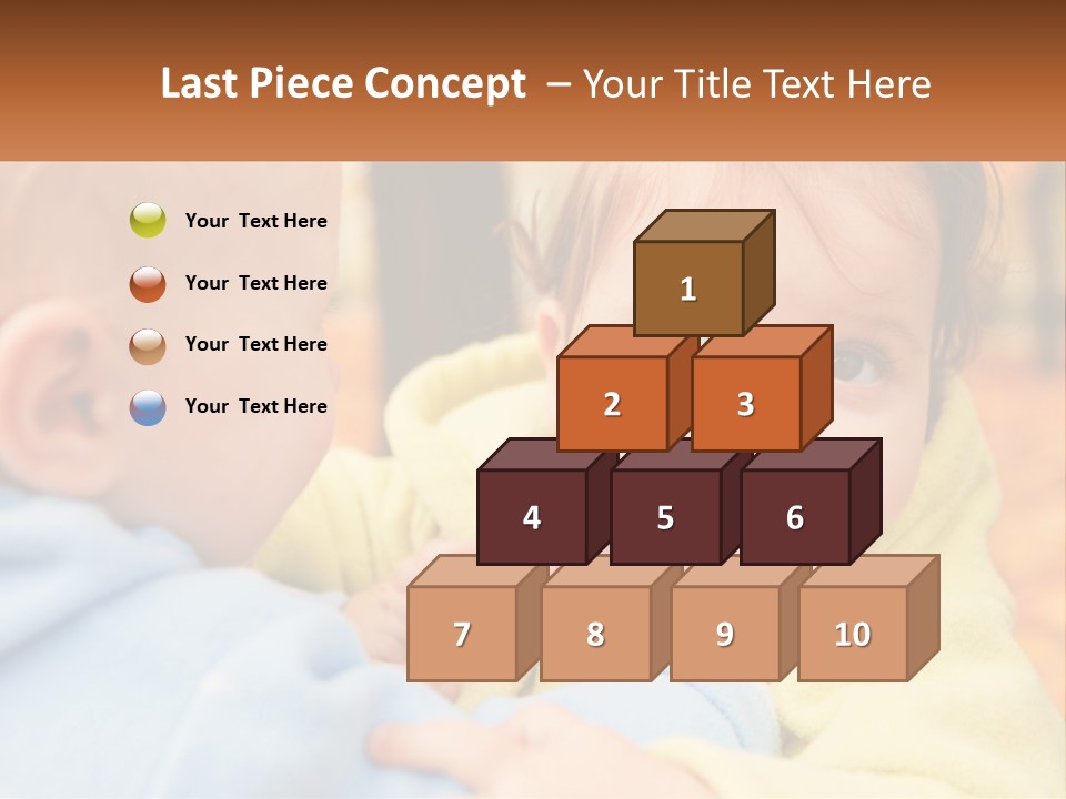 A Baby With A Yellow Jacket Is Looking At Another Baby PowerPoint Template