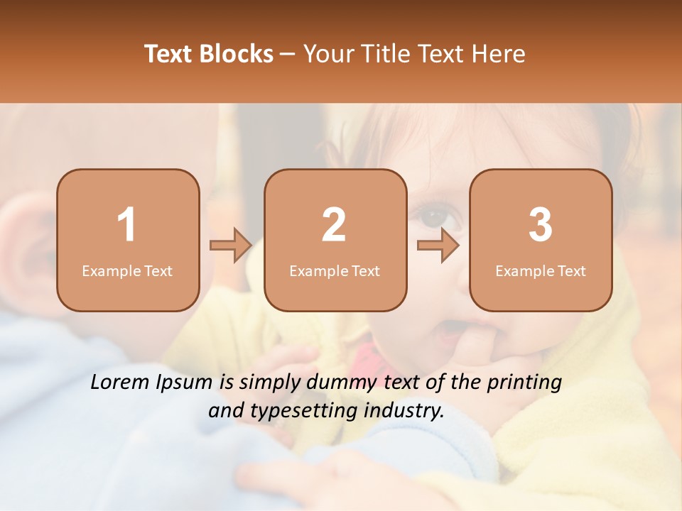 A Baby With A Yellow Jacket Is Looking At Another Baby PowerPoint Template