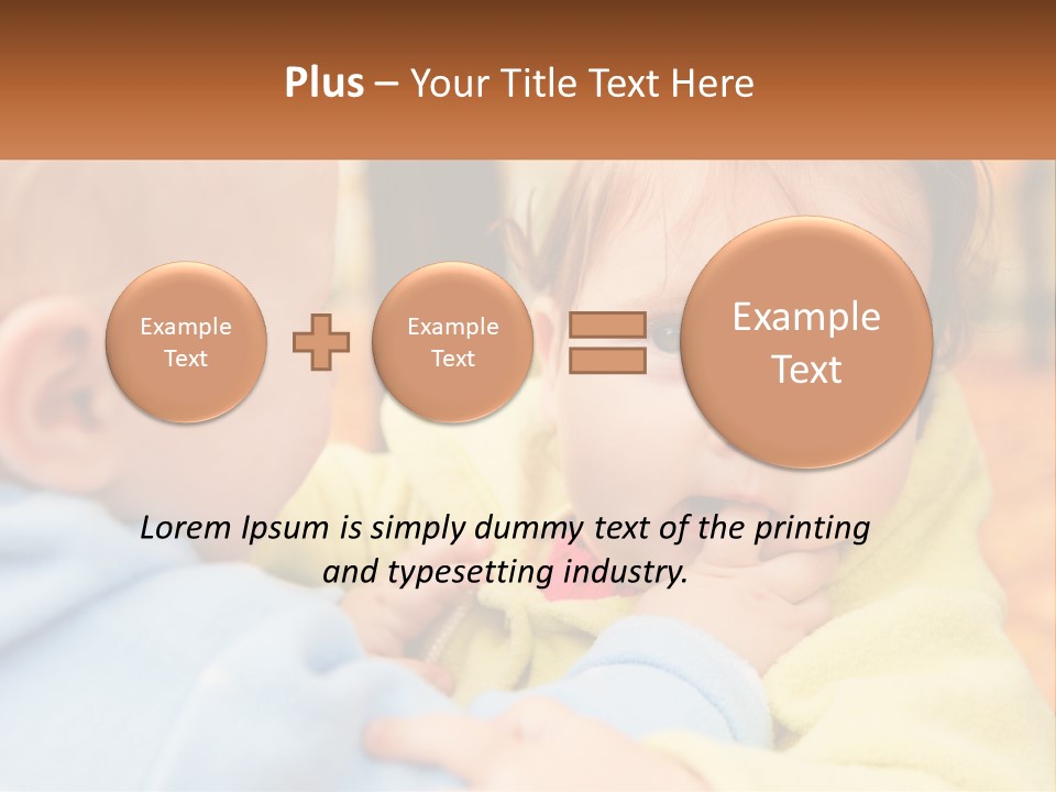 A Baby With A Yellow Jacket Is Looking At Another Baby PowerPoint Template