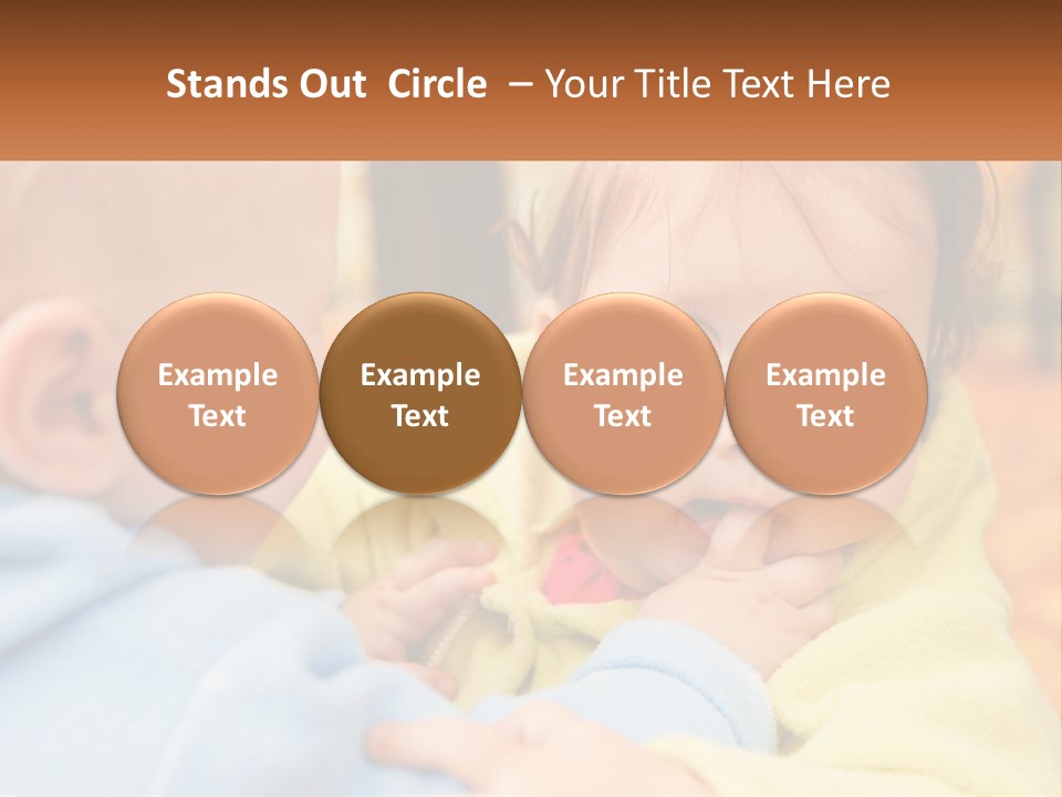 A Baby With A Yellow Jacket Is Looking At Another Baby PowerPoint Template