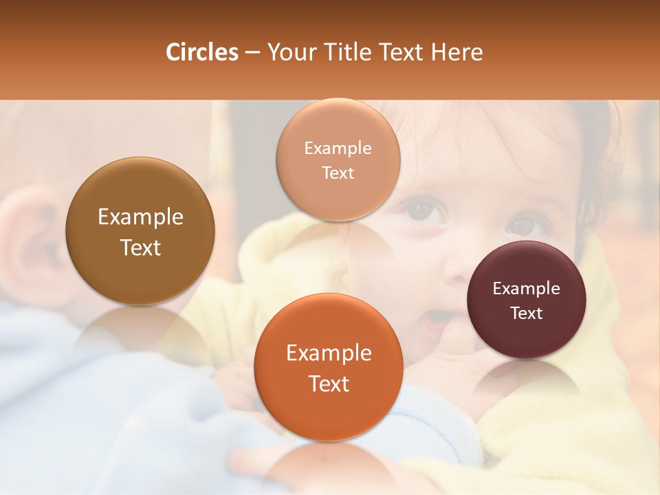 A Baby With A Yellow Jacket Is Looking At Another Baby PowerPoint Template