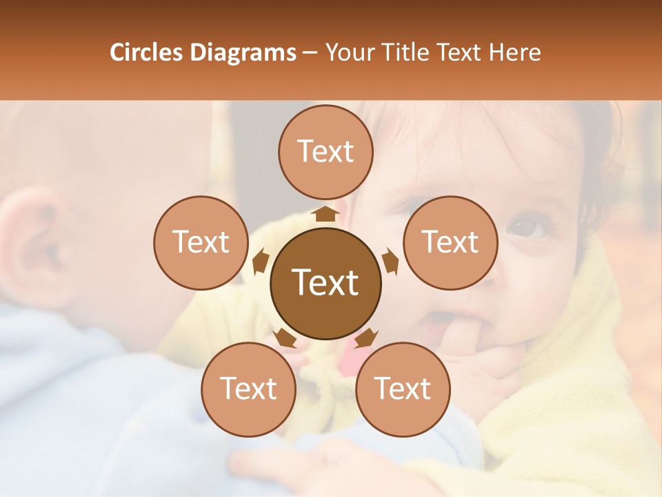 A Baby With A Yellow Jacket Is Looking At Another Baby PowerPoint Template