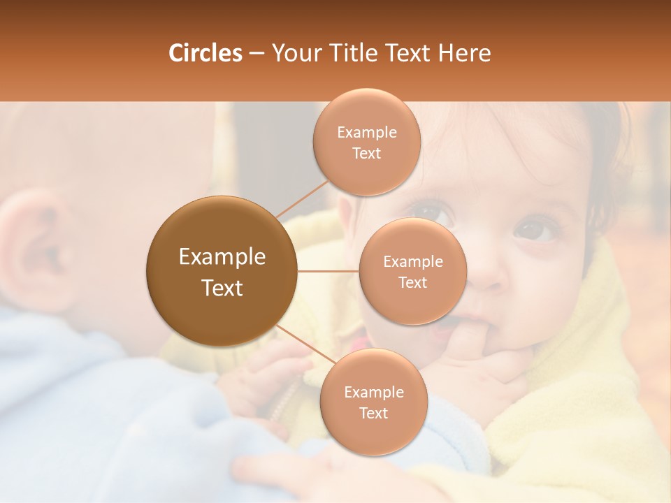 A Baby With A Yellow Jacket Is Looking At Another Baby PowerPoint Template
