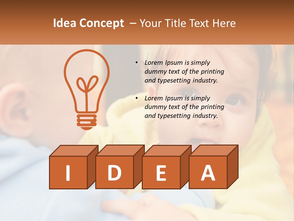 A Baby With A Yellow Jacket Is Looking At Another Baby PowerPoint Template
