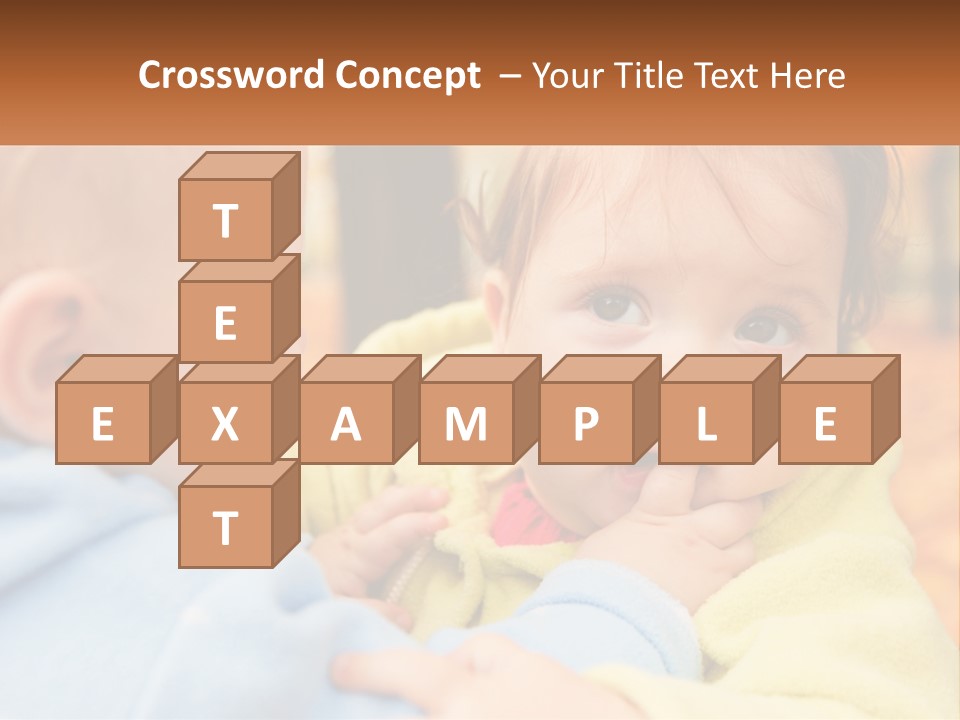 A Baby With A Yellow Jacket Is Looking At Another Baby PowerPoint Template