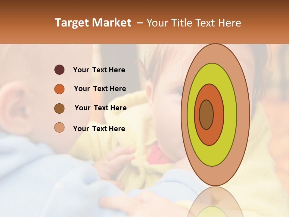 A Baby With A Yellow Jacket Is Looking At Another Baby PowerPoint Template