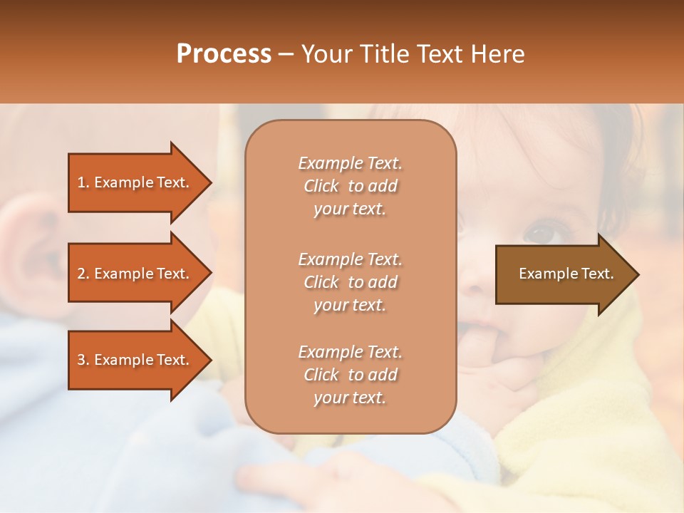 A Baby With A Yellow Jacket Is Looking At Another Baby PowerPoint Template