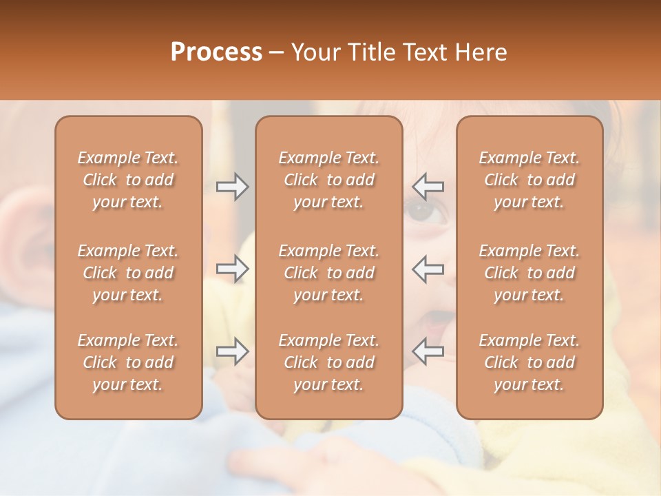 A Baby With A Yellow Jacket Is Looking At Another Baby PowerPoint Template
