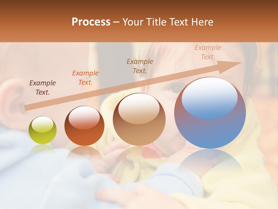 A Baby With A Yellow Jacket Is Looking At Another Baby PowerPoint Template