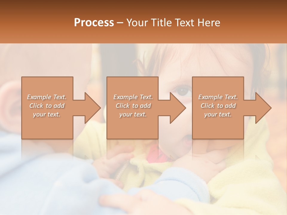 A Baby With A Yellow Jacket Is Looking At Another Baby PowerPoint Template