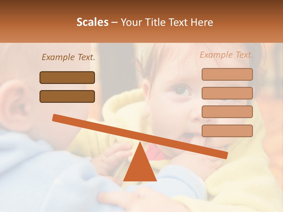 A Baby With A Yellow Jacket Is Looking At Another Baby PowerPoint Template
