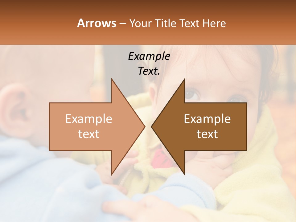 A Baby With A Yellow Jacket Is Looking At Another Baby PowerPoint Template