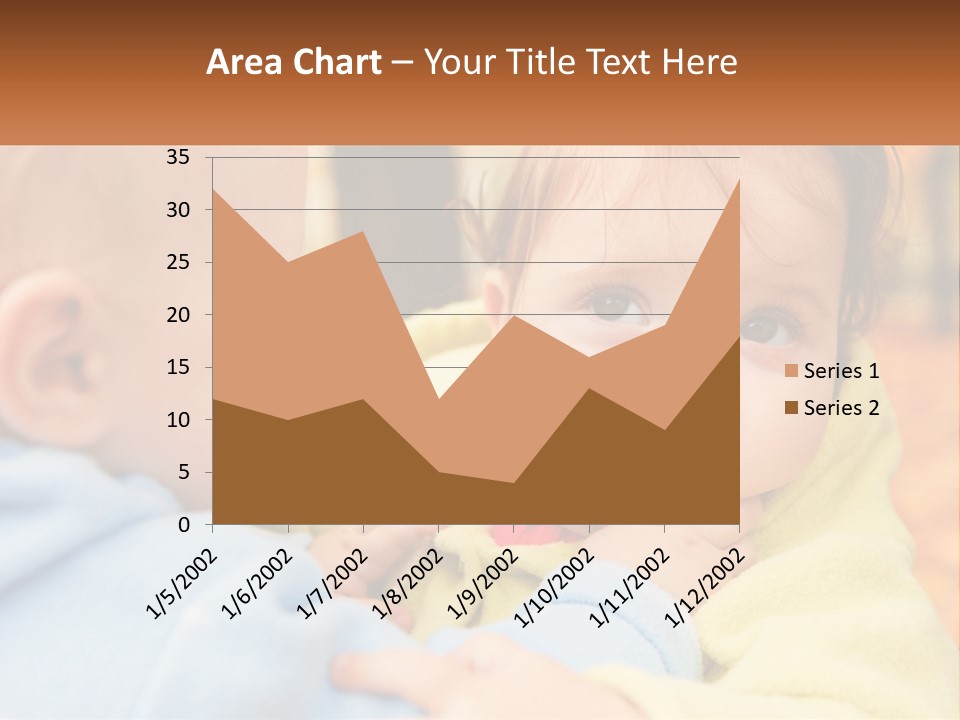 A Baby With A Yellow Jacket Is Looking At Another Baby PowerPoint Template
