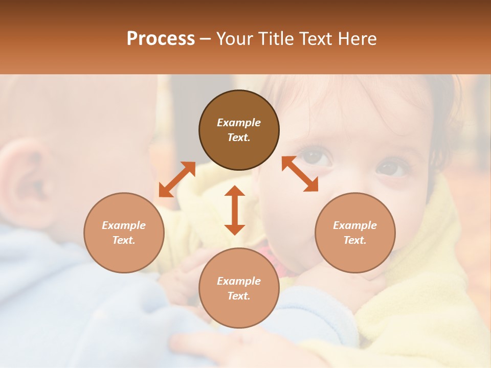 A Baby With A Yellow Jacket Is Looking At Another Baby PowerPoint Template