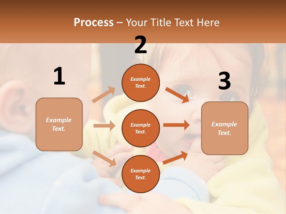 A Baby With A Yellow Jacket Is Looking At Another Baby PowerPoint Template