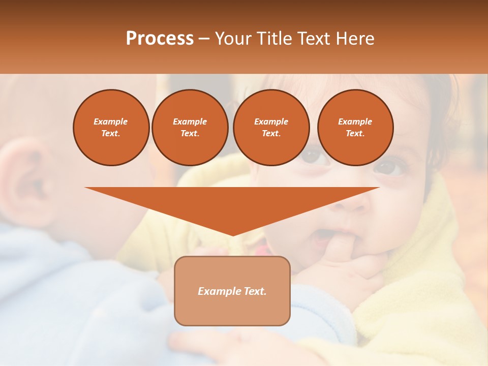 A Baby With A Yellow Jacket Is Looking At Another Baby PowerPoint Template