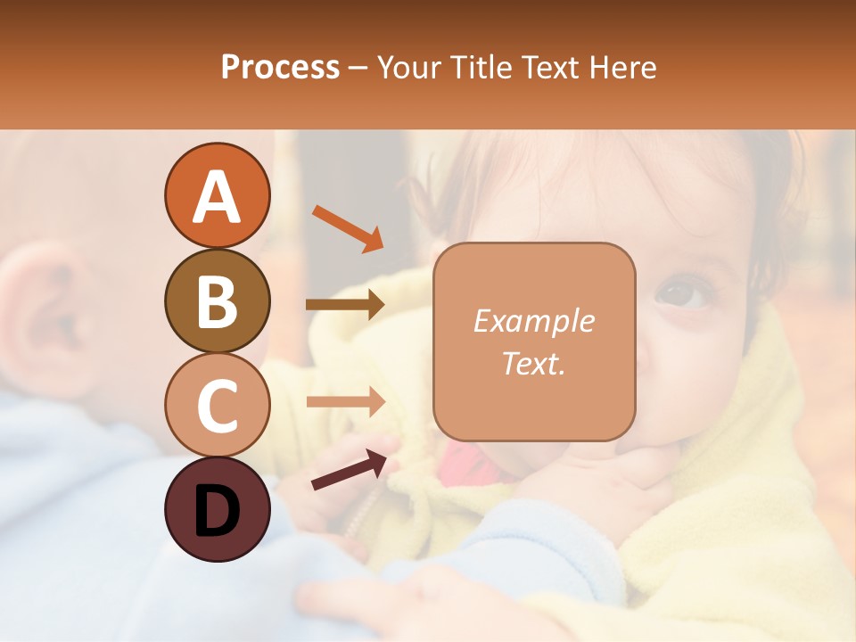A Baby With A Yellow Jacket Is Looking At Another Baby PowerPoint Template