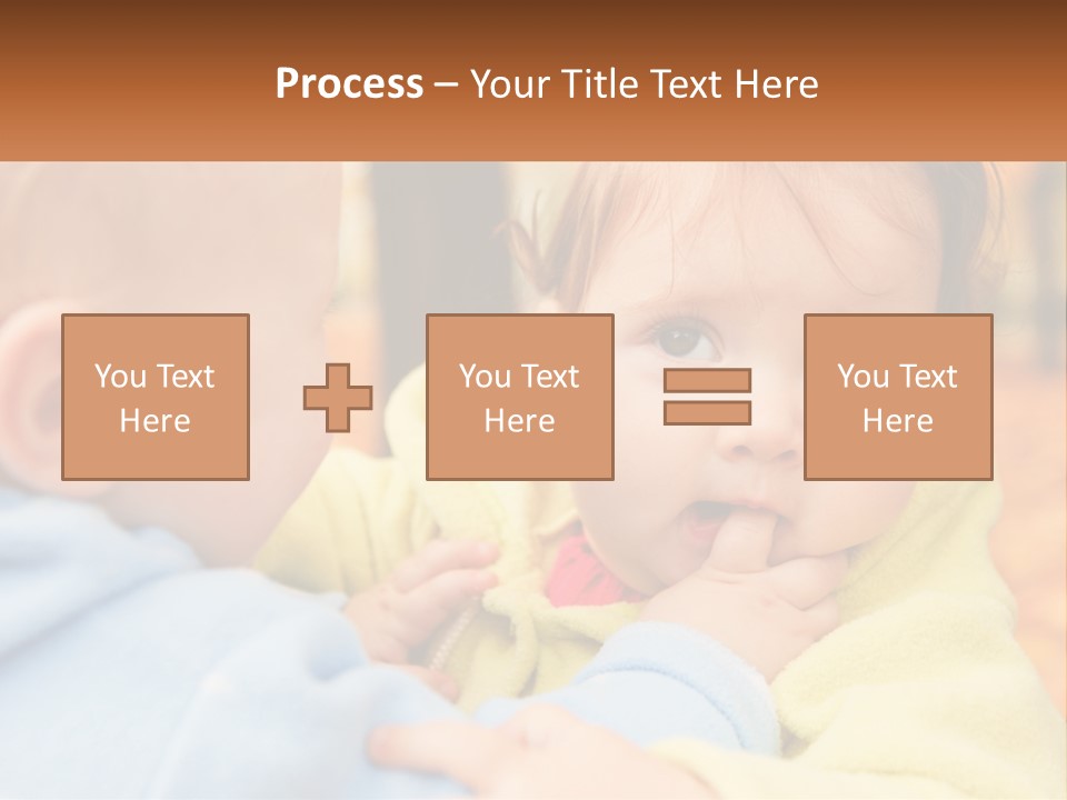 A Baby With A Yellow Jacket Is Looking At Another Baby PowerPoint Template